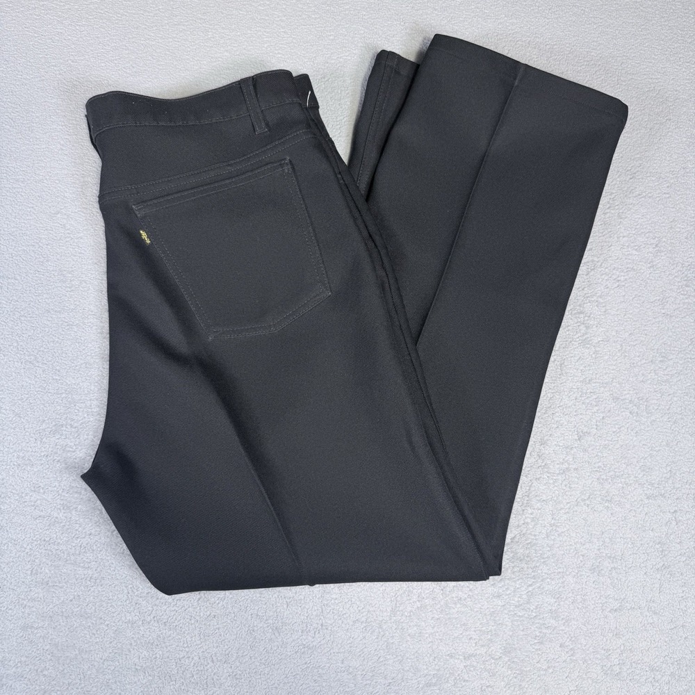 Levis Mens Boot Cut Pants W40 L34 Black Flat Front Vintage 0517-6159